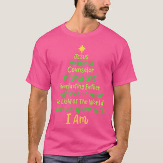 Camiseta Bíblia de Jesus Natal Cristão Nomes Xmas Árvore Sh