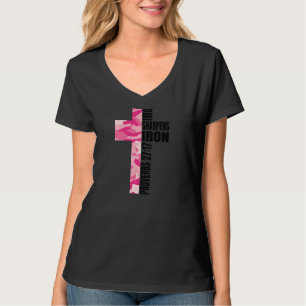 Camiseta Bíblia de melhor amigo cristão da Camo Rosa Verso