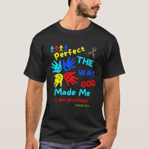 Camiseta Bíblia do Autismo Isaías Deus Perfeito Me Fez Desm