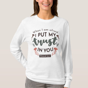 Camiseta Bíblia Floral Verse Art 'Eu ponho minha confiança