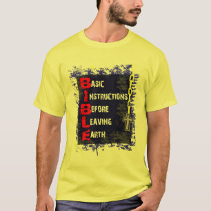 Camiseta BÍBLIA = instruções básicas antes de deixar a