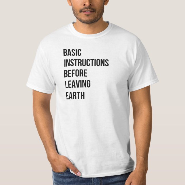 Camiseta BÍBLIA: Instruções básicas antes de deixar a terra (Frente)