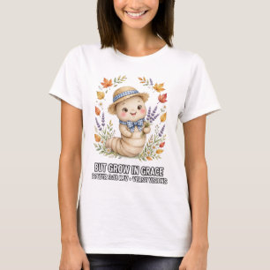 Camiseta Bíblia KJV-Jardim Minhoca Lavanda Folhas de Outono