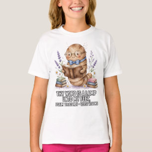 Camiseta Bíblia KJV-Meninas-Salmos 119:105 Minhoca dos Livr