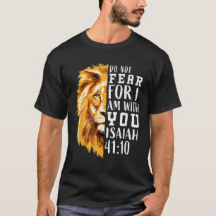 Camiseta Bíblia Religiosa Cristã Verse Sayings Medo do Leão