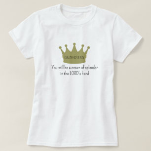 Camiseta Bíblia Versa Cristã Fé Dourada e Branca