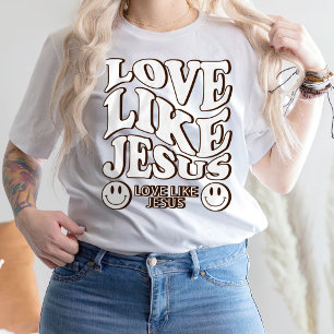 Camiseta Bíblia Verse Trendy Shirt, Amor Como Jesus T-Shirt