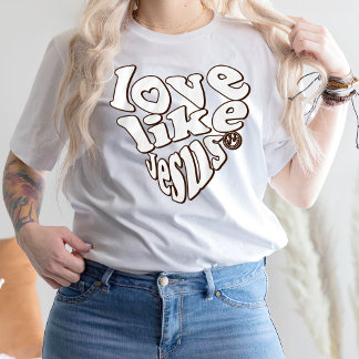 Camiseta Bíblia Verse Trendy Shirt, Amor Como Jesus T-Shirt