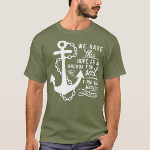 Camiseta Bíblia verso Christian Anchor Hebraico 619 Espera