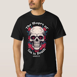 Camiseta Bíblia Verso Salário do Pinto é Escoamento do Crân
