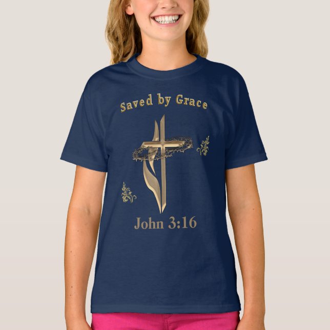 Camiseta Bíblia Verso salvo pela Grace (Frente)