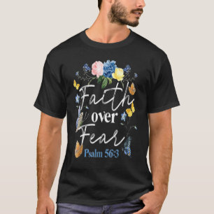 Camiseta Bíblias Cristãs Versa Fé Sobre Medo Mais Lento Mas