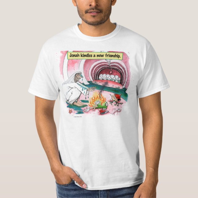 Camiseta bíblica da baleia de Jonah Pinocchio (Frente)