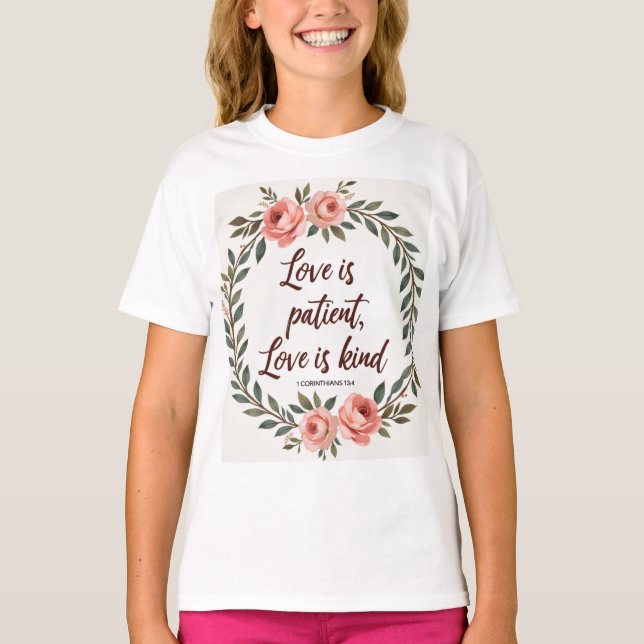 Camiseta Bíblica 'O Amor é Paciente, O Amor é Bond (Frente)