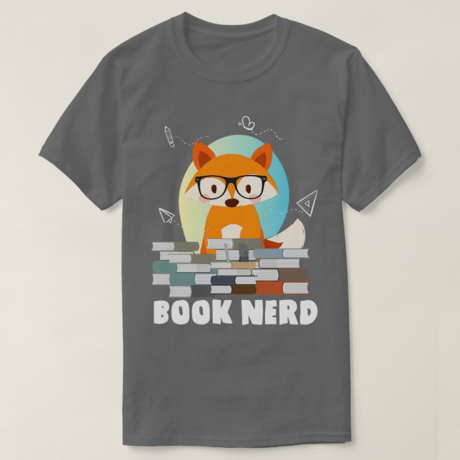 Camiseta Biblioteca de Biblioteca Fox do Worm do Livro Lend (Frente do Design)