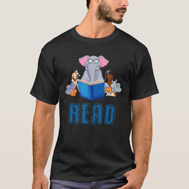 Camiseta Biblioteca de Professores Lê Piggie Elephant Pig d (Frente)