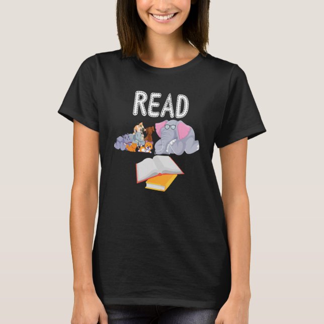 Camiseta Biblioteca de Professores Lê Piggie Elephant Pig d (Frente)