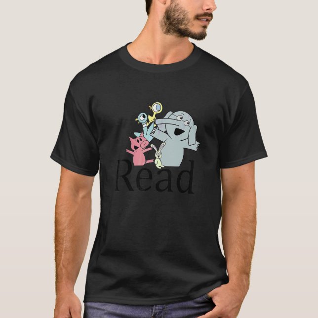 Camiseta Biblioteca de Professores Lê Piggie Elephant Pig d (Frente)