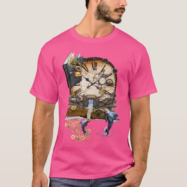 Camiseta Biblioteca do Oceano de Arte Steampunk (Frente)