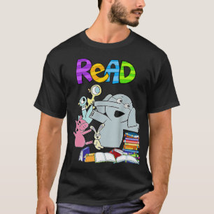 Camiseta Biblioteca Engraçada de Professores Lendo Livro Cl