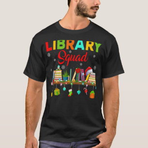 Camiseta Biblioteca Esquadrão Bookworm Xmas Lights Library