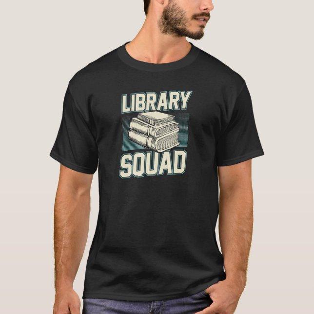 Camiseta Biblioteca Esquadrão de Trendy Bibliotecário Essen (Frente)
