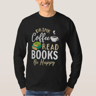 Camiseta Biblioteca Leitura Bookworm Beber Café Ler Livros