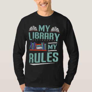 Camiseta Biblioteca Minha Biblioteca Livro de Regras Lendo