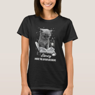 Camiseta Biblioteca Onde a Aventura Começa Bibliotecário Ap
