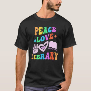 Camiseta BIBLIOTECA PEACE LOVE A Borboleta Retro-Bibliotecá