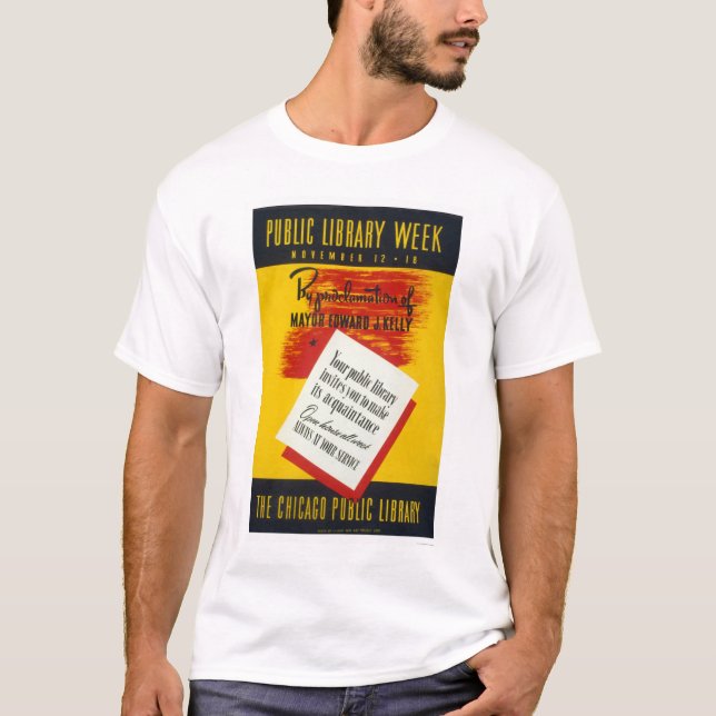 Camiseta Biblioteca pública Chicago WPA 1940 (Frente)