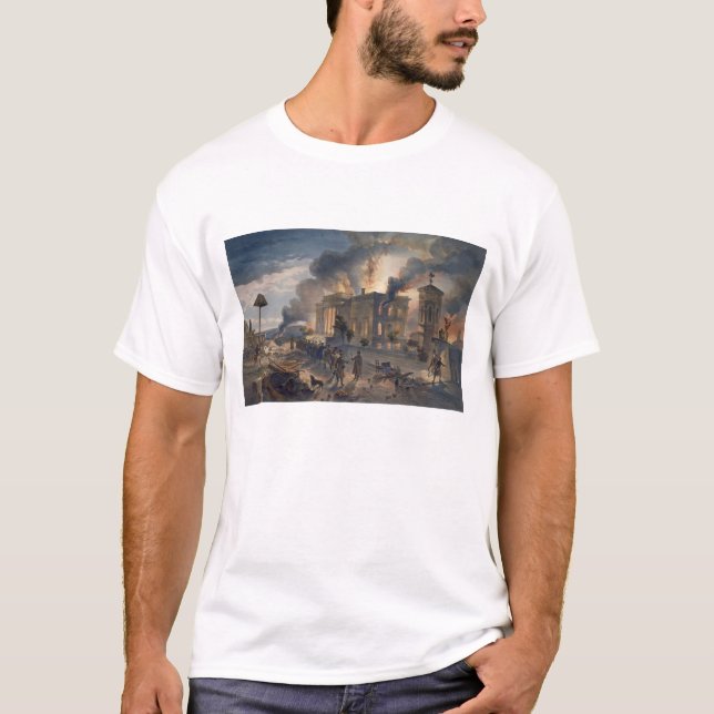Camiseta Biblioteca pública e templo dos ventos, placa de (Frente)