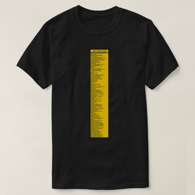 Camiseta Biblioteca - Sinal de Dewey Decimal System por Dez (Frente do Design)