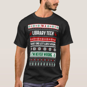 Camiseta Biblioteca Tech Feliz Natal Para Mulheres Meninas