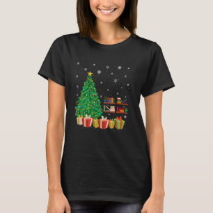 Camiseta Biblioteca Xmas Tree Lighting Santa Hat Biblioteca