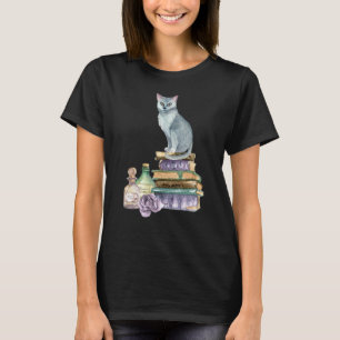 Camiseta Bibliotecária de Livros de Gatos Feminino Livro