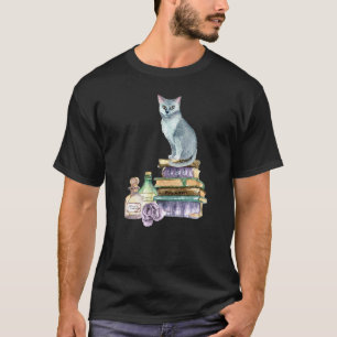 Camiseta Bibliotecária de Livros de Gatos Mulheres Livros P