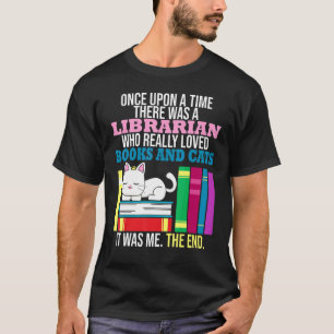 Camiseta Bibliotecário Amava Livros E Gatos Leitores Voraze