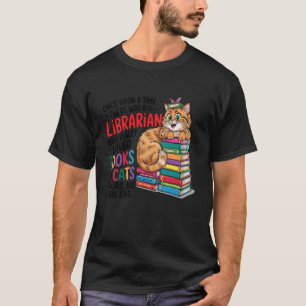 Camiseta Bibliotecário Amava Livros e Gatos Lendo para Devo