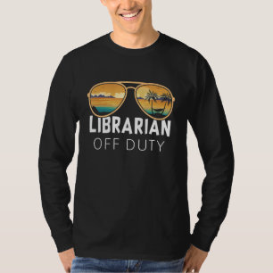 Camiseta Bibliotecário de Folha de Dar Óculos de sol Férias