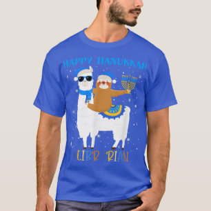 Camiseta Bibliotecário Engraçado Llama Sloth Menorah Hanukk
