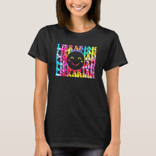 Camiseta Bibliotecário Escolar De Groovy De Volta À Escola 