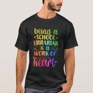 Camiseta Bibliotecário Escolar Trabalho De Coração Trabalha