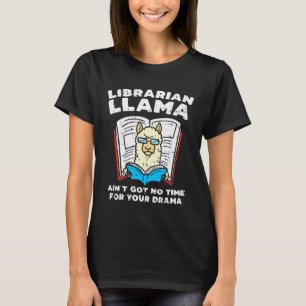 Camiseta Bibliotecário Lhama Alpaca Fofo Lendo Livro Biblio