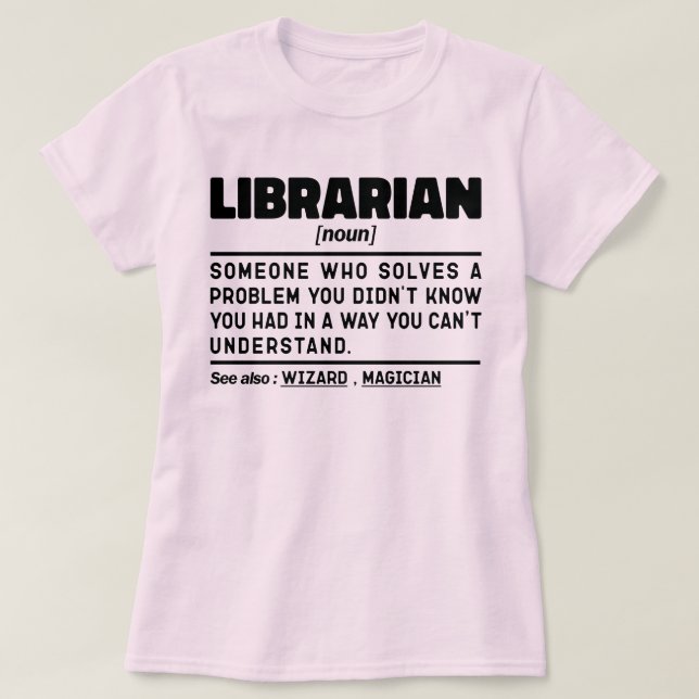 Camiseta Bibliotecário Noun Definition Lading Engraçado (Frente do Design)