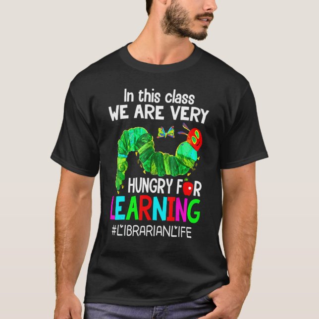 Camiseta Bibliotecário Professor Estamos com Fome de Aprend (Frente)