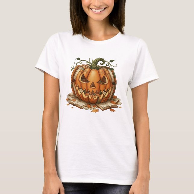 Camiseta Bibliotecários de Leitura de Pumpkin de Pumpkin do (Frente)