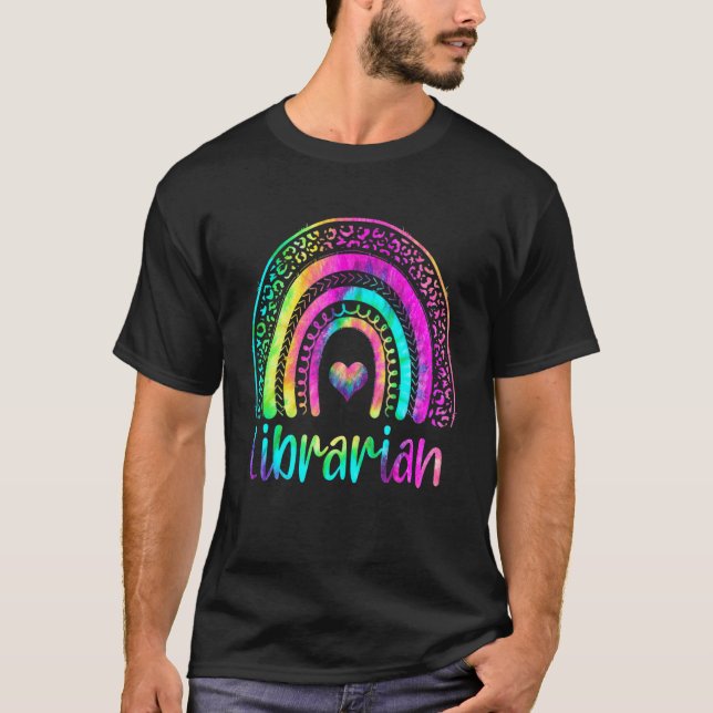 Camiseta Bibliotecas Escolares Boho Rainbow Tie Dye De Volt (Frente)