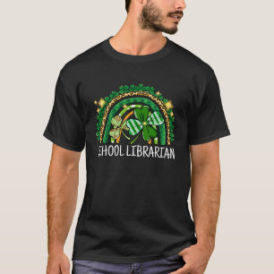 Camiseta Bibliotecas Escolares Rainbow Lucky Dia de São Pat