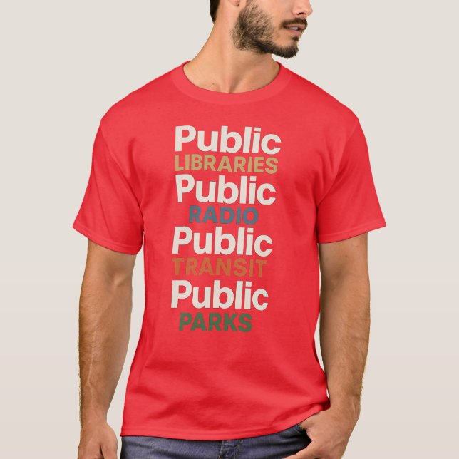 Camiseta BIBLIOTECAS Públicas, RÁDIO, TRÂNSITO, PARQUES (Frente)